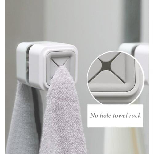 No Holes Towel Rack Sanitary Bathroom Towel Hanging Rod Drying Bath Towel Storage Rack