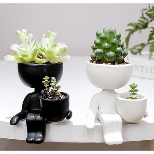 Lndoor And Outdoor Ceramic Succulent Flower Pot Vase Home Garden Decoration Leisure Practical Delicate Durable Convenience