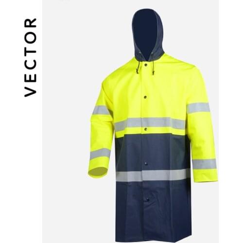 High Quality Extra Thick Rain Coat Waterproof Bicycle Rainwear Safe Jacket Reflective Strap Night High Visibility Security Wear