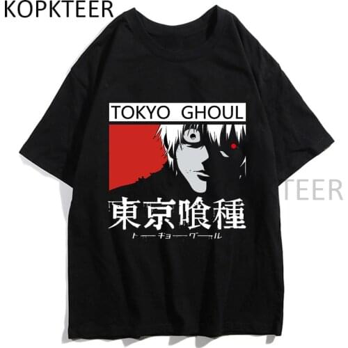 Japanese Streetwear Tokyo Ghoul Anime T Shirt Kaneki Ken Manga Print Hip Hop Casual Harajuku Men Women Hipster Graphic Tee Shirt