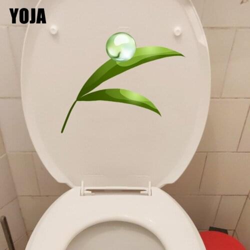 YOJA 22.9*15.4CM Water Green Plant Creative Home Decor Wall Decal Personality Toilet Seat Stickers T1-0954