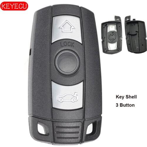 Keyecu Smart Replacement Remote Key Shell Case 3 Button Fob for BMW 1 3 5 6 7 Series E90 E92 E93 2006-2011