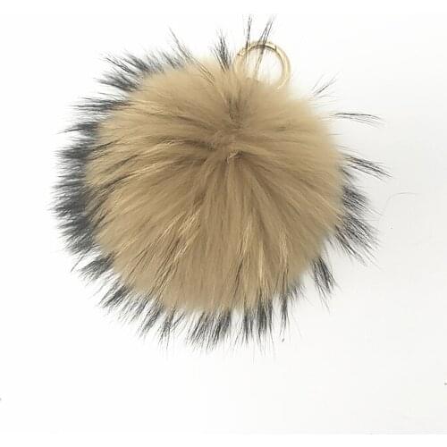 Pompom Keychains Women Bag Hang Pendant Real Fox Fur Ball Fluffy Car-Charm-Pendant Luxury Cute 12 Colors