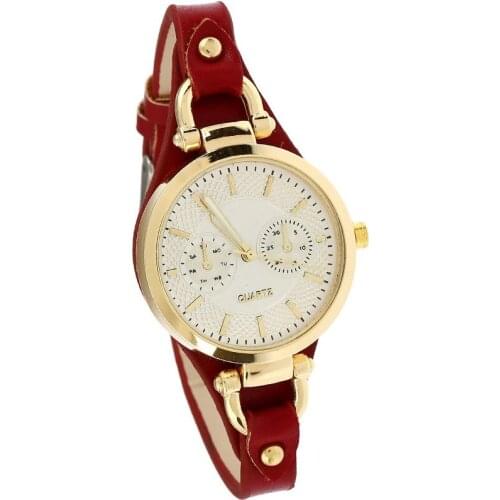 Gnova Platinum Women Watch Vintage Pu Leather Band Casual Dress Montre Reloj Para Dama Girl Fashion Geneva Style Wristwatch