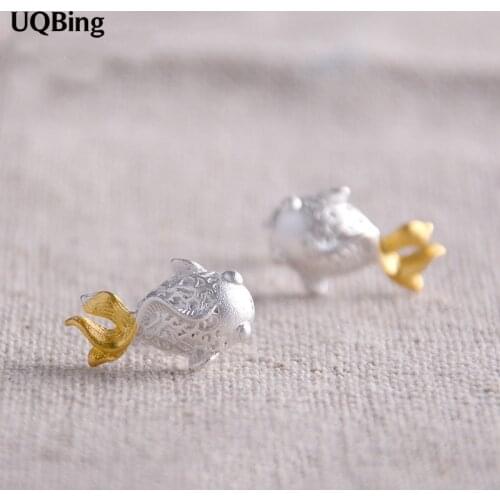 2017 New Arrivals Fashion 925 Silver Little Fish Stud Earrings 925 Sterling Silver Earrings For Women Jewelry Brincos