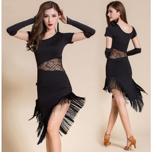 Adult Latin Dance Dress Sexy Fringe High Quality Tassel Costume Latin Dancing Tango Performance Salsa Practice Clothing Dress