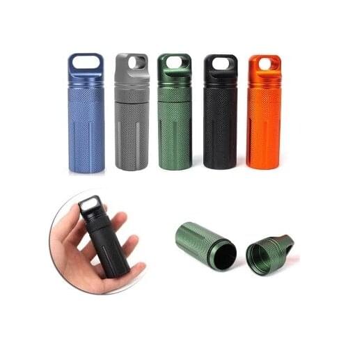 100pcs Outdoor Strong Waterproof Emergency First Aid Kits Safety Survival Pill Bottle Aluminium Camping Tank Box