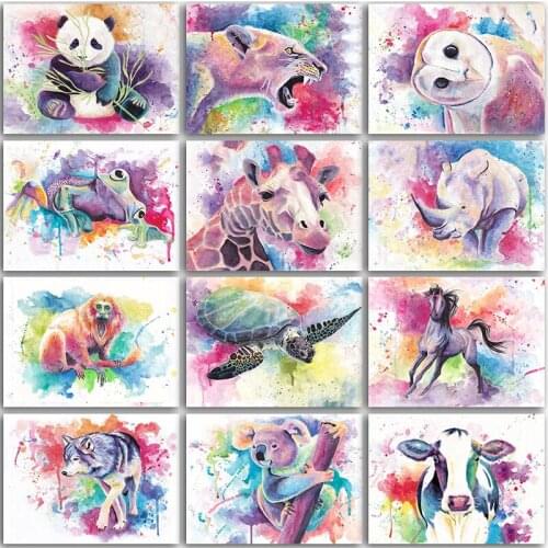 5D DIY diamond painting animal colorful lion owl horse tiger monkey diamond embroidery cross stitch full diamond mosaic art mura