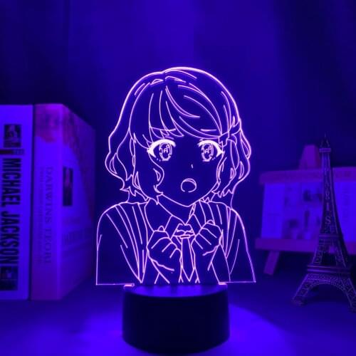 Anime 3d Lamp Rascal Does Not Dream of Bunny Girl Senpai LED Night Light for Room Decor Nightlight Gift Tomoe Koga Neon Light