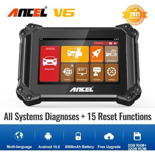 Ancel V6 Car Diagnosis Tool OBD2 Professional Auto Scanner TPMS DPF Service Multi-Language OBD 2 Engine Code Reader Diagnostic