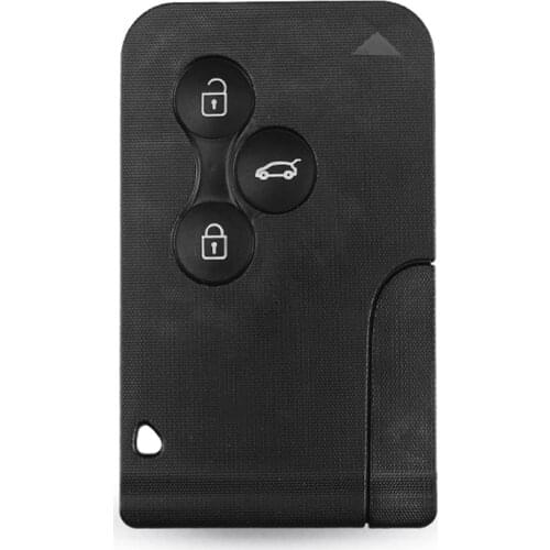 3 Button Smart Card Remote Key Shell For Renault Clio Logan Koleos Megane 2 3 Scenic Card Black Fob Case With Small Key