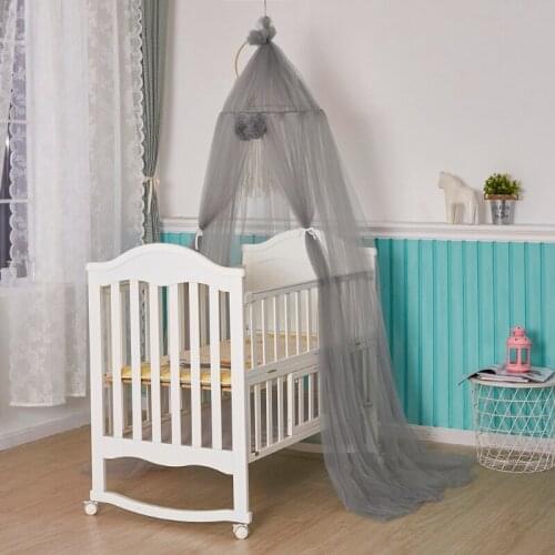 N84E Baby Mesh Yarn Bed Canopy Crib Mosquitoes Net Curtain Dome Hanging Tent Kids Room Decor