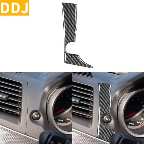 For Mitsubishi Lancer GT GTS ES DE 2008-2015 Carbon Fiber Left of Speedometer INFO Button Cover Sticker Modified Car Accessories