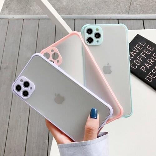 Two-tone Shockproof Matte Silicone Phone Case For iPhone 12 Pro MAX 11Pro XS XR X SE 6 6s 7 8PLUS SE 2020 plus Back Cover