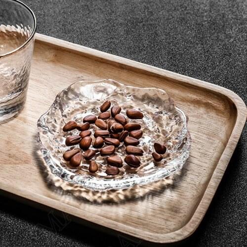 European Glass Storage Trays Relief Decorative Cosmetic Container Coffee Table Snacks Dried Fruit Organizer Home Decoration