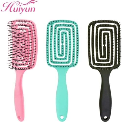 Huiyun Hair Comb Scalp Massage Hair Brush Wet Curly Tangle Combs Detangle Hairbrush Women Girls Salon Hairdressing Styling Tools