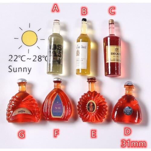 Cabochons Wine Bottle 10Pcs Simulated 3D bottles Resin Lovely Flatback Cabochon Scrapbook Kawaii DIY Embellishments Accessories