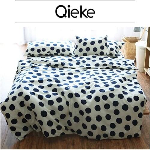 Brand High Quality Sanding Cute Dot Print 100%Cotton bedding set bed sheet/fitted sheet/duvet cover/pillow case Home Textile