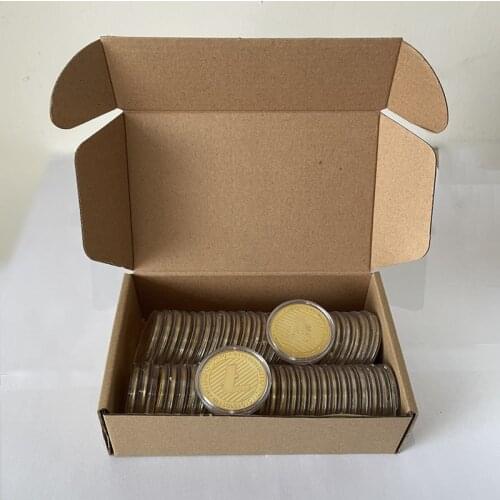 50pcs 40*1.5mm Creative Souvenir Gold Plated Litecoin Collectible Gift Art Collection Physical Gold Commemorative Replica Coin