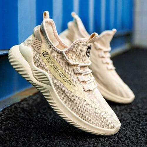 Trend Men Casual Shoes Sneakers Air Mesh Breathable Men Shoes Light Non-slip Outdoor Walking Sneakers Lace Up Men Casual Trainer