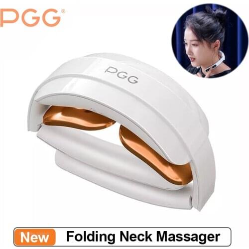 PGG Folding Portable Neck Massager 5 Modes Massage Pulse Infrared Heating Relaxation Muscles Pain Relief Tool Neck Massager