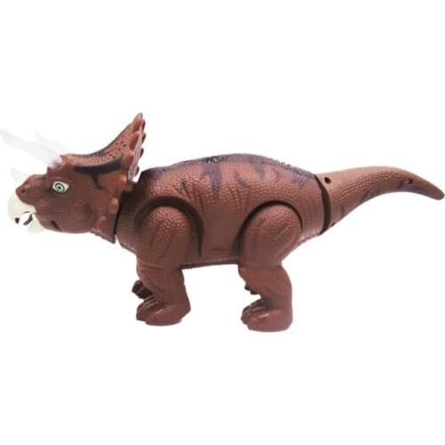 Simulation Electric Triceratops Dinosaur Jurassic Dinosaur Model Walking Projection Lighting Sound Children Toy 2021