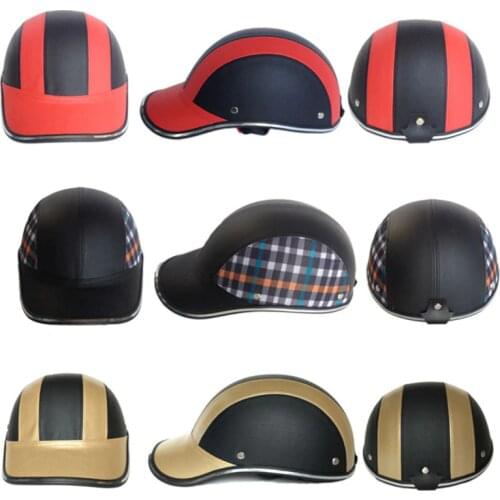 Motorcycle Bike Half Helmet Face Helmet Bike Cycling Helmet Casco Protective ABS Leather Baseball Cap Gorras De Beisbol