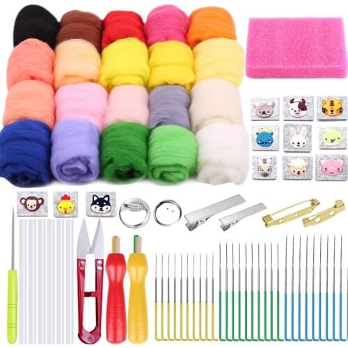 LMDZ 78PCS Needle Felting Kit, Wool Felting Kit, 20 Colors Wool Roving for Needle Felting(10g/Color), Needle Felting Starter Kit