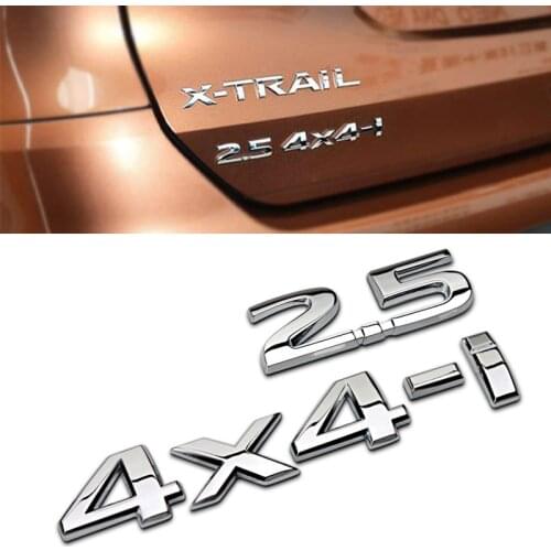 Auto Rear 2.5 4X4-i Decal For Nissan X-trail Tiida Altima Qashqai Leaf Juke Note T32 T31 Murano Displacement Sticker Decoration
