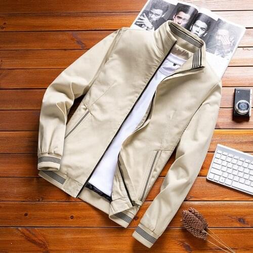 2021 Mens New Casual Solid Color Cotton Jacket Coats Slim Bomber Jackets Mens Fashion Stand Collar Windbreaker Plus Size 5XL