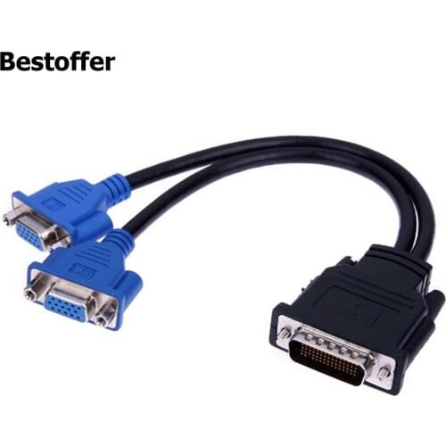 New DMS-59 Pin Male to Dual VGA Female Y Splitter Video Card Adapter Cable 25CM