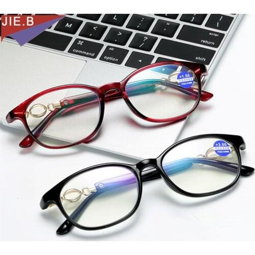 2020 new ultra-light ladies reading glasses anti-blue light aspheric reading glasses +1.0 to +4.0
