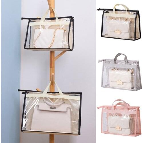 Bag Anti-Dust Storage Organizer Cover Transparent Dust Bag Hanging Closet With Zipper And Handle Dust Cover Protector Dust Bag
