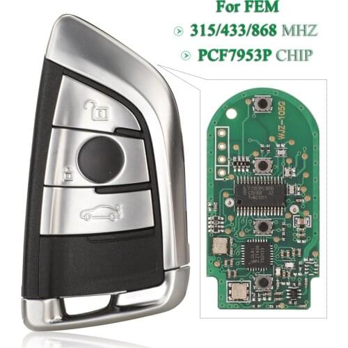 Bilchave 3 Buttons For BMW FEM CAS4 5 7 Series X5 X6 2014-2016 Fob 434/315/ 868Mhz PCF7953P Chip Remote Car Key Replacement