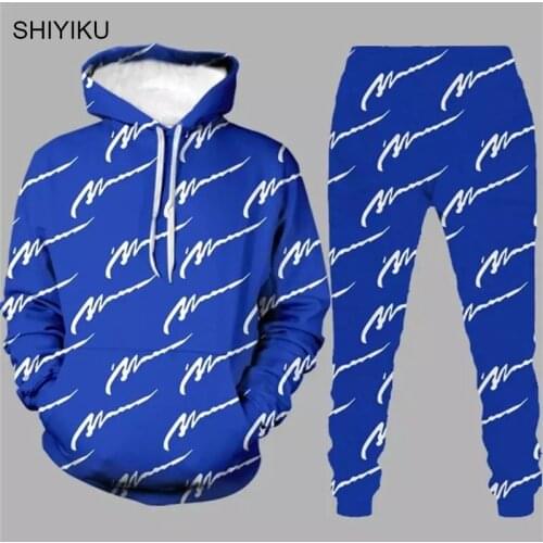 SHIYIKU Fashion 3D Hoodies Brand Mens Sweatshirt Joggers Funny Harajuku Print Set Fall Winter Unisex Tracksuit Clothes Pant