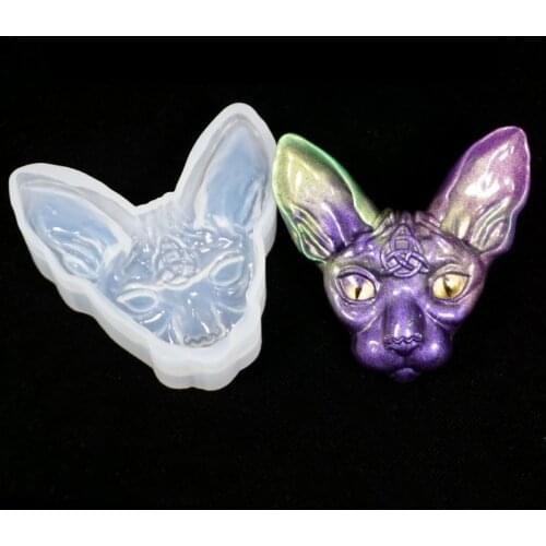 3D Hairless Cat Head Silicone Molds Epoxy Resin Molds For UV Epoxy Resina Mold For DIY Pendant Charms Making Jewelry