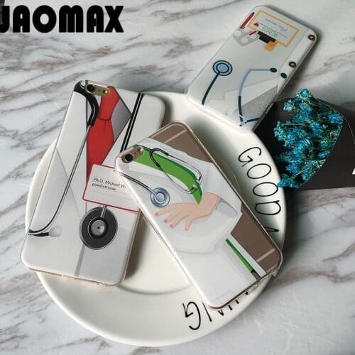 Cute Love Heart Medicine Doctor Case For iPhone X Xr 6 6S Plus 5 5S SE 7 8 Plus Transparent Soft Silicone Phone Cases Cover Capa