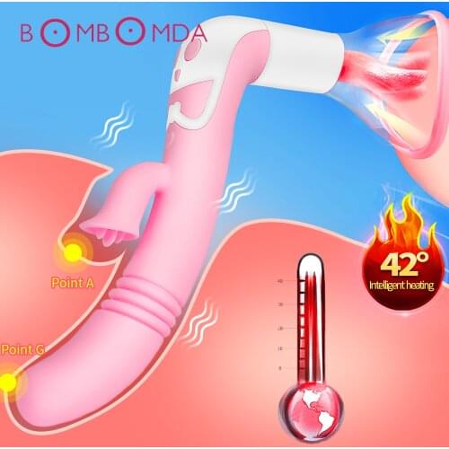 Sucking Vibrator Blowjob Tongue Licking Vibrating Sex Oral Licking Clitoris Dildo Telescopic G spot Stimulator Sex Toy for Women