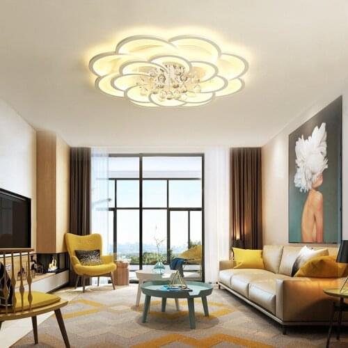 Modern flower crystal LED Ceiling lights Living room study bedroom dining room ceiling lamps Commercial lighting