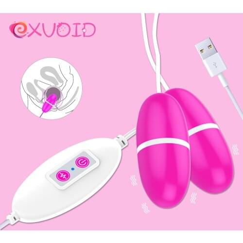 EXVOID Dual Egg Vibrator Sex Toys for Women Remote 12 Frequency Powerful Vibrators for Woman Sex Shop G-spot Massager USB Power