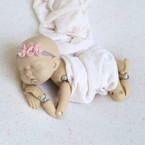 Vintage Dots Blanket Backdrop and Stretch Wrap Set Newborn Posing Fabric Photography Props Knit baby Beanbag Backdrop Wrap