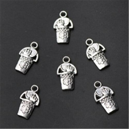 WKOUD 20pcs Silver Color Environmental recycling Bins Glamour Alloy Pendants For Bracelet Earrings DIY Jewellery Handmade A942