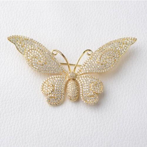 75x45mm Womens High Quality New winter Butterfly Brooch tassel double accessories winter sweater pin brooch