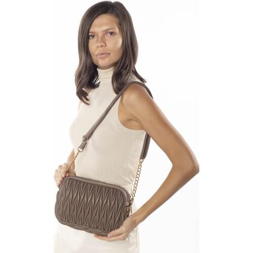 Womens Multi-Compartment Quilted Messenger Bag
