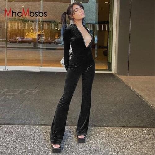 Women Long Sleeve Jumpsuit Sexy Zipper Hoodies V Neck One Piece Rompers 2021 Autumn Club Outfits Bodycon Overalls Goth Clothes