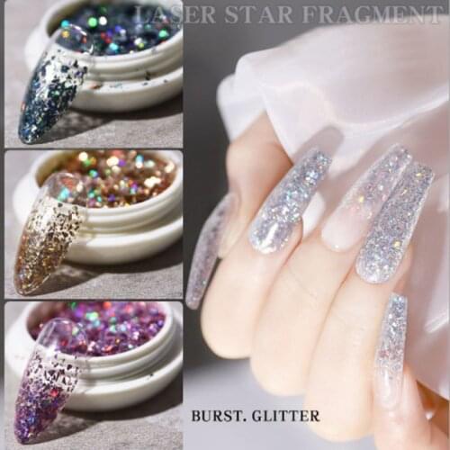 1 Box Irregular Ultrathin Laser Star Nails Sequins Colorful Holographics Flakes Paillette Tool Nail Art Decorations DIY