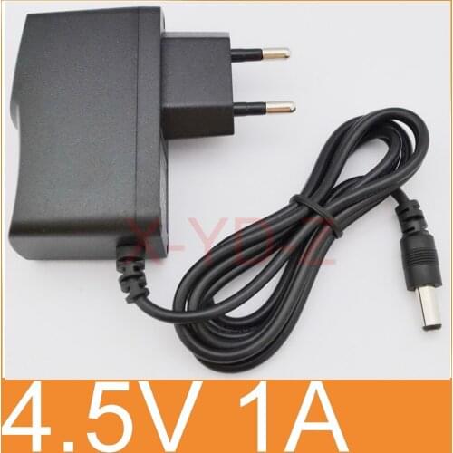 100PCS High quality 4.5V 1A AC 100V-240V Converter Switching power adapter DC 1000mA Supply EU Plug DC 5.5mm x 2.1mm