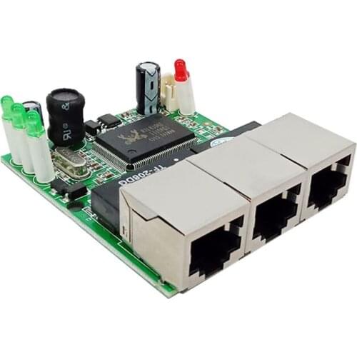 3 port ethernet switch 10/100mbps rj45 network hub PCB board for system integration factory OEM/ODM