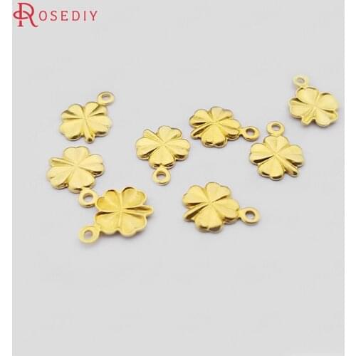 30398)200PCS 6MM Not plated color Brass Clover Charms Diy Jewelry Findings Accessories wholesale