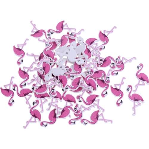 50Pcs Cartoon Flamingo Wood Wooden Buttons Handmade For Sewing Scrapbooking